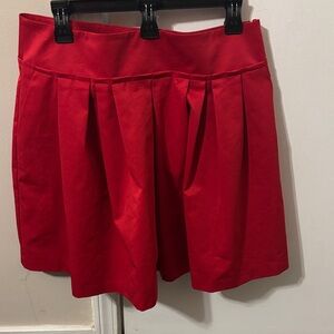 Ann Taylor Red Pleated Skirt
